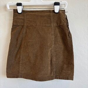Free People corduroy mini skirt, Size 2 or XS, brown , preppy